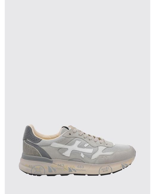 Premiata White Mick Suede And Nylon Sneakers for men