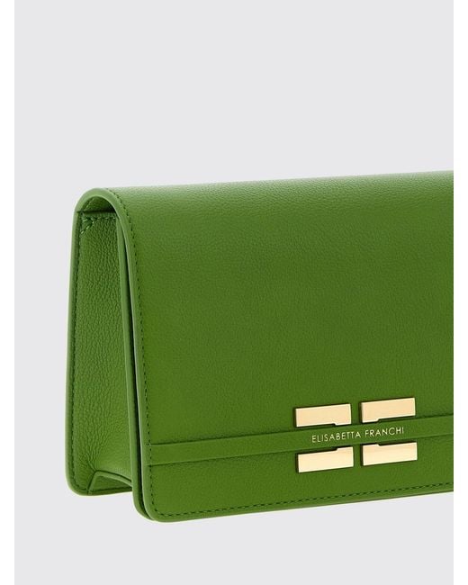 Elisabetta Franchi Green Faux Leather Shoulder Bag