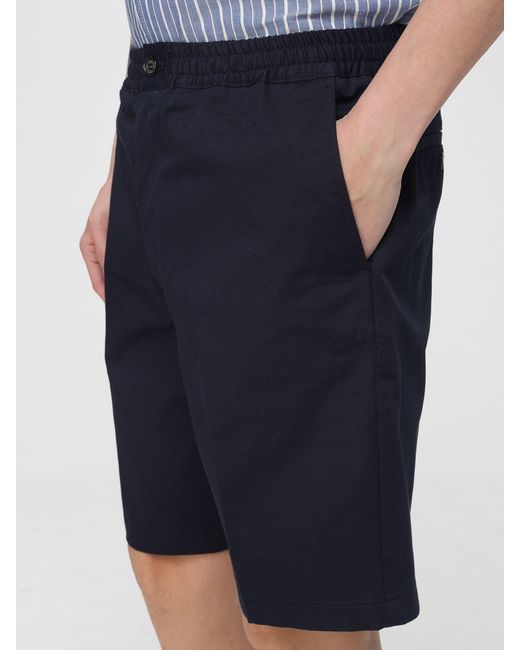 Paolo Pecora Blue Virgin Wool Chino Shorts for men