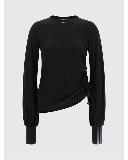 Y-3 Blue Slim Fit Wool Long-Sleeved T-Shirt With 3-Stripes Logo