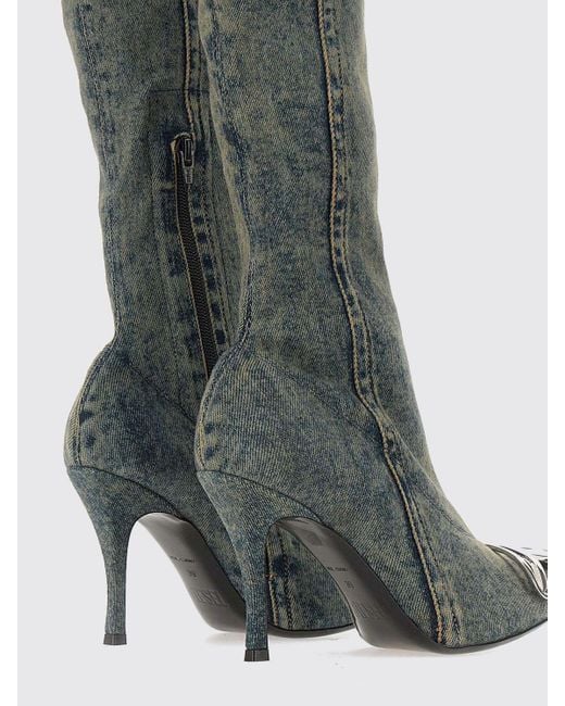 DIESEL White Flache Stiefeletten Damen