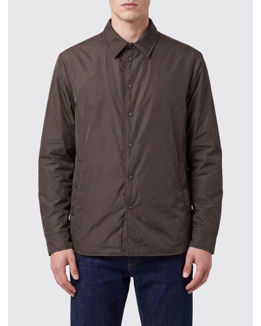 Briglia 1949 Gray Nylon Shirt Jacket With Snap Buttons for men