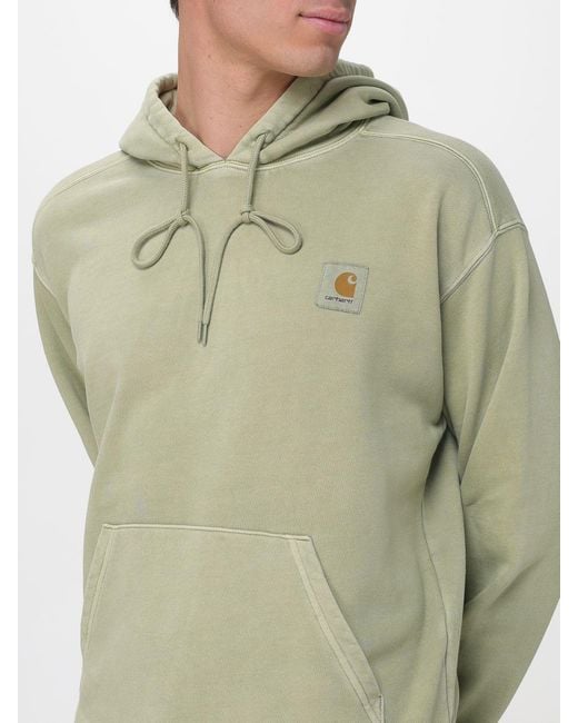 Carhartt Green Cotton Logo Hoodie for men
