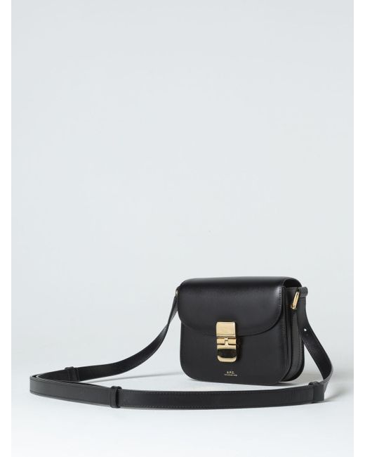 A.P.C. Black Grace Bag In Leather With Logo