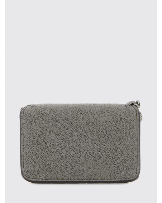 Stella McCartney Gray Falabella Crackled Synthetic Suede Wallet