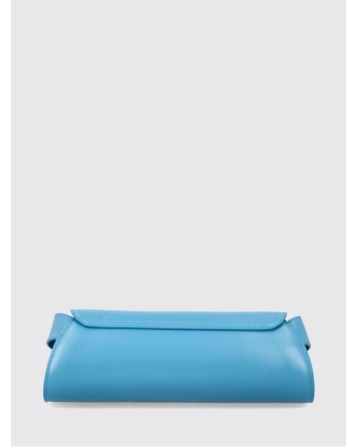 Jil Sander Blue Cannolo Leather Bag