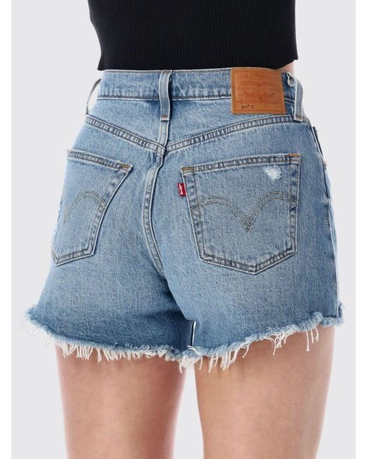 Levi's Blue 501 Cotton Shorts