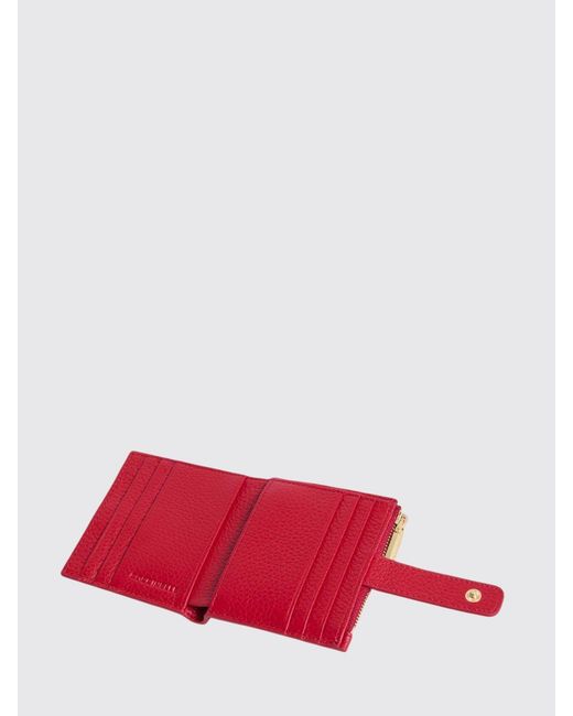 Coccinelle Red Metallic Grained Leather Wallet