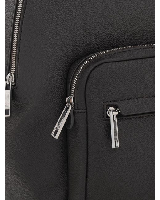 Boss Gray Ray Grained Synthetic Leather Backpack for men
