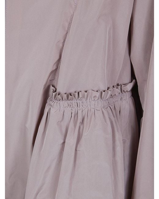 Herno Pink Knee-Length Ultra-Light Nylon Raincoat With Hood And Drawstring