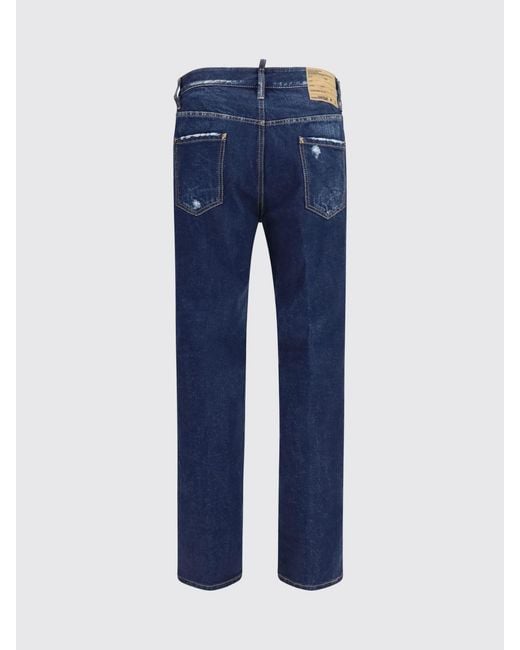 DSquared² Blue Mid-Rise Skinny Fit Stretch Denim Jeans With Button Closure for men