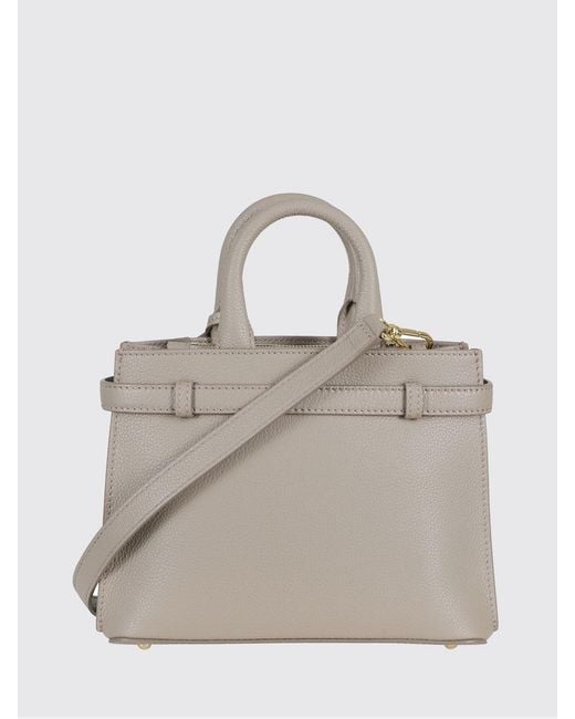 Lancel Gray Faubourg Grained Leather Bag
