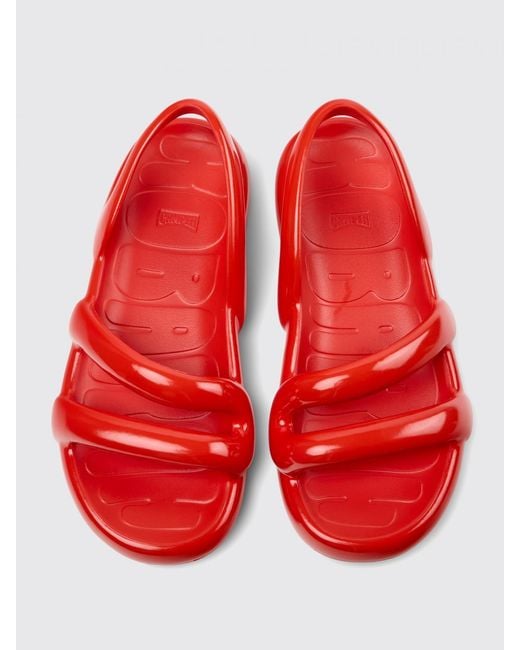 Camper Red Barah Flat Sandals Casual Rubber for men