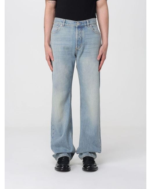 McQueen Blue Straight Denim Jeans for men