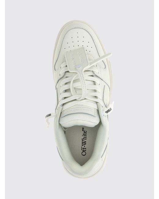 Off-White c/o Virgil Abloh Natural Out Of Office Low-Top Leather Sneakers With Perforated Toe for men