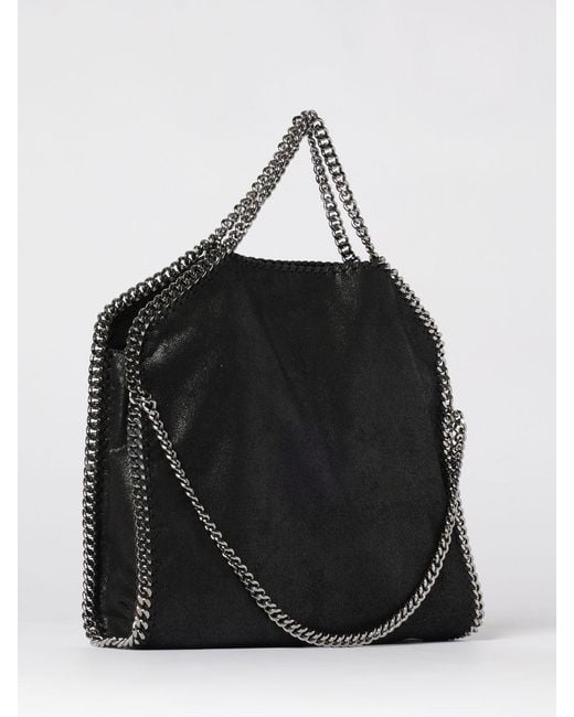 Stella McCartney Black Falabella Cracked Synthetic Suede Tote Bag