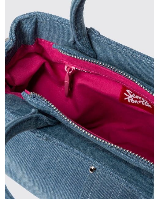 Secret Pon-pon Blue Shoulder Bag