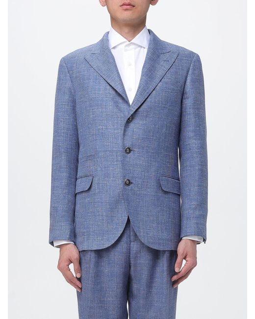 Brunello Cucinelli Blue Single-Breasted Blazer for men
