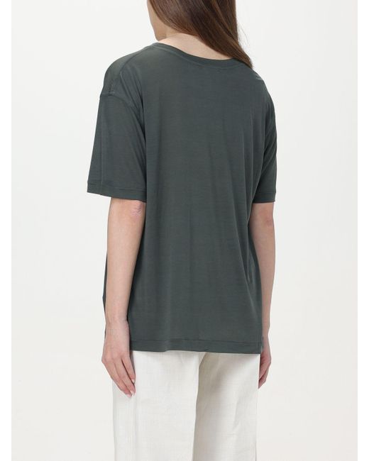 T-shirt in seta di Lemaire in Green