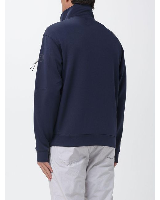 Murphy & Nye Blue High-Neck Sweatshirt With Half-Zip Closure for men