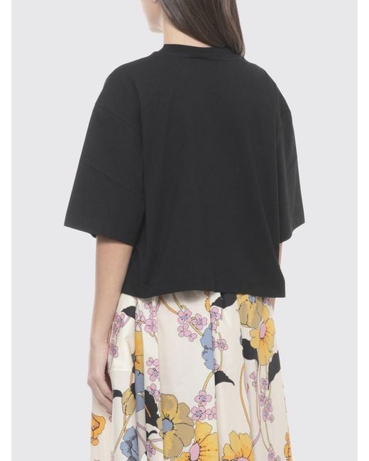 Marni Black Cotton T-Shirt With Logo