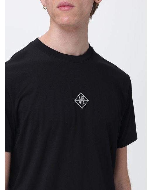 ARMANI EXCHANGE Black Crew Neck T-Shirt With Logo for men