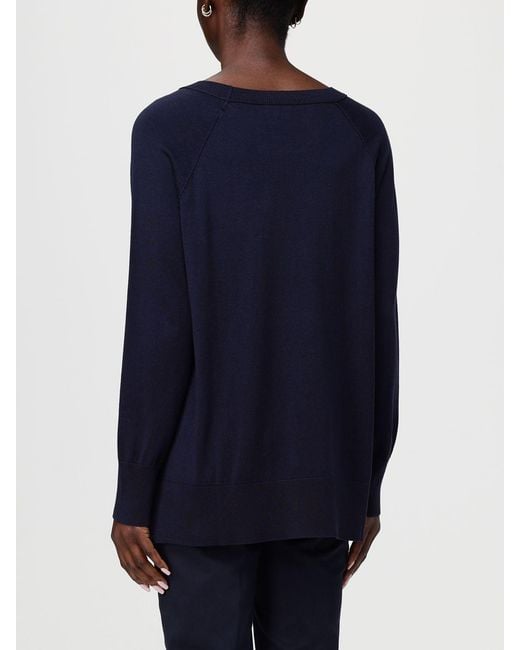 Kangra Blue Silk And Cotton Crewneck Top