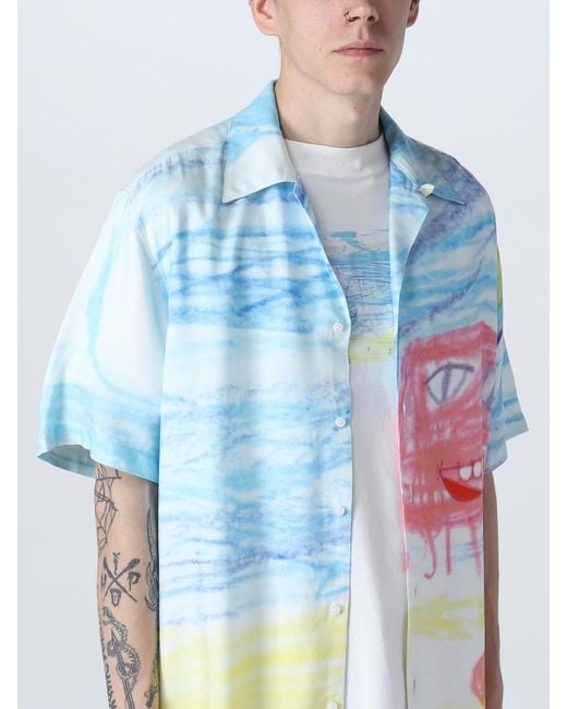 Paura Blue Bowling Shirt X Giglio.com for men