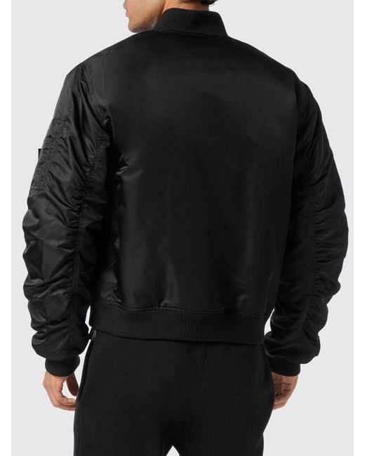 Philipp Plein Black Nylon Bomber Jacket for men
