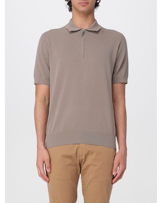 Kangra Gray Cotton Knit Polo Shirt for men