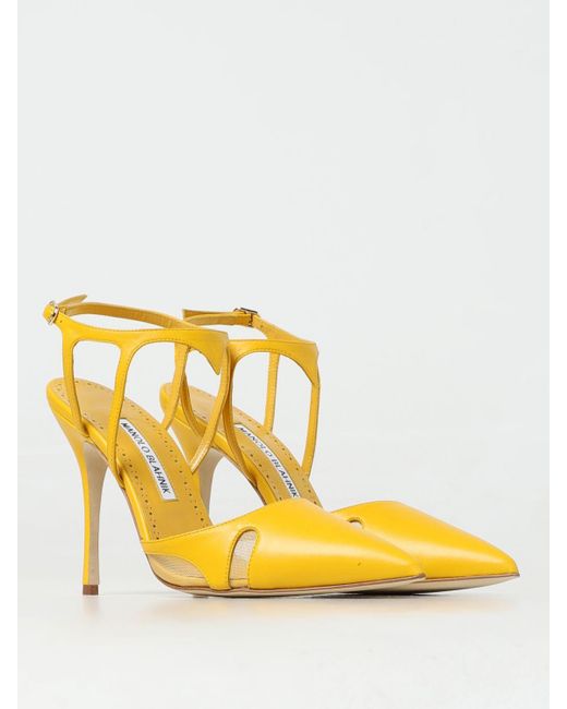 Manolo Blahnik Yellow High Heel Shoes