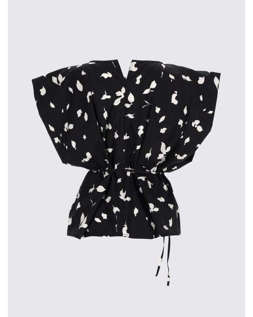 Alysi Black Patterned Cotton Top