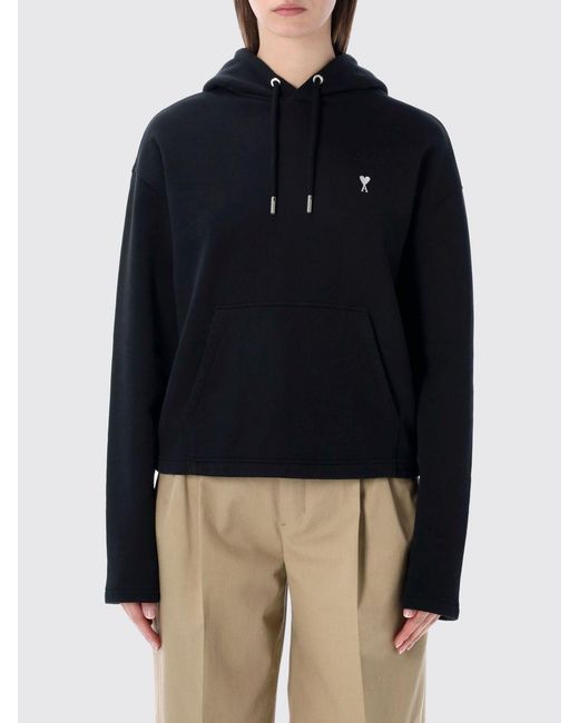 AMI Blue Cotton Hoodie