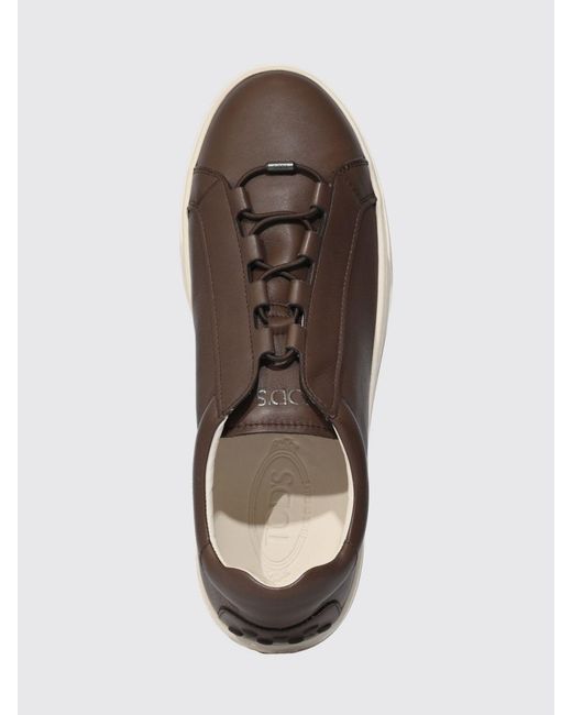 Tod's Brown Leather Sneakers for men