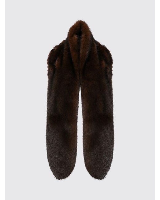 Liviana Conti Black Rectangular Faux Fur Scarf