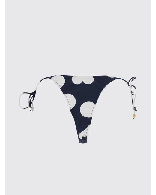 Jacquemus Blue Polka Dot Low-Rise Bikini Bottoms With Tie-Side Fastenings