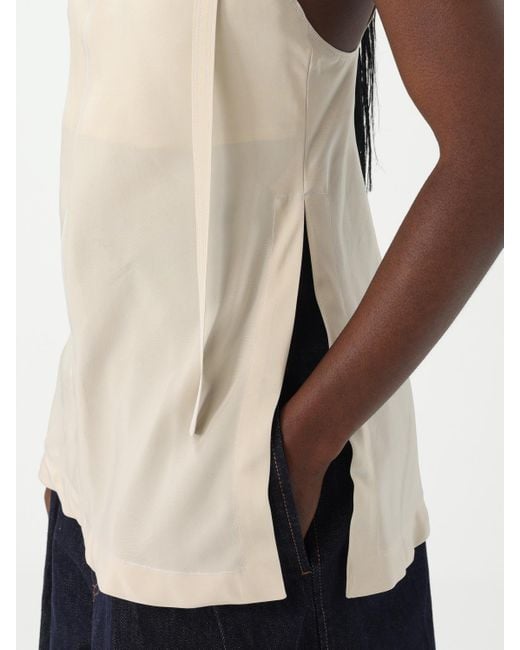 Sportmax Natural Silk Cami Top With Asymmetrical Strap