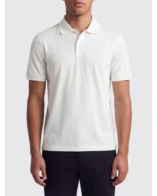 Fedeli White Basic Cotton Polo Shirt for men