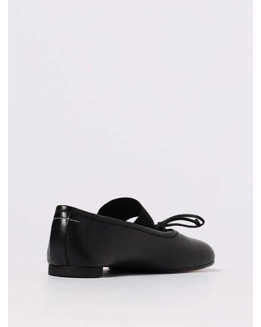 MM6 by Maison Margiela Black Anatomic Tabi Leather Ballerinas