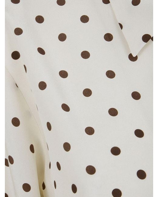 P.A.R.O.S.H. Natural Polka Dot Print Long-Sleeved Silk Shirt P.A.R.O.S.H