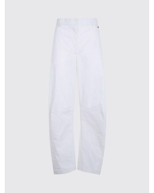 Herno White High-Waisted Wide-Leg Trousers