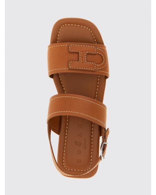 Hogan Brown H685 Leather Sandals