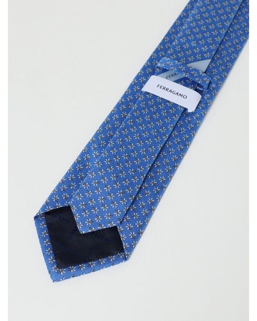 Cravatta Api in seta stampata di Ferragamo in Blue da Uomo
