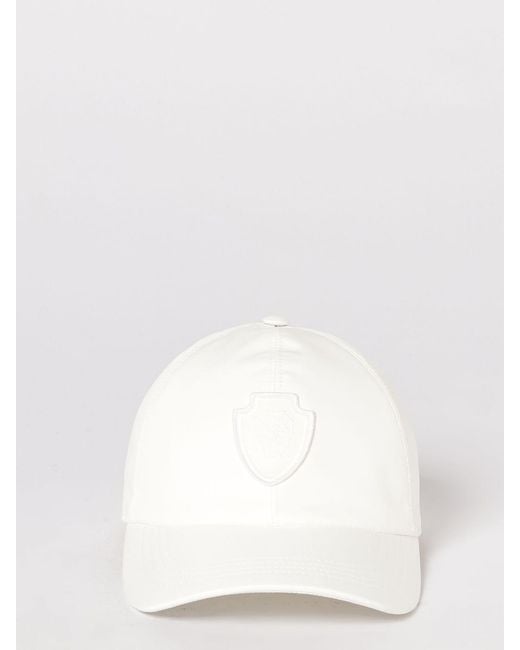 Brunello Cucinelli Natural Cotton Hat With Logo Patch