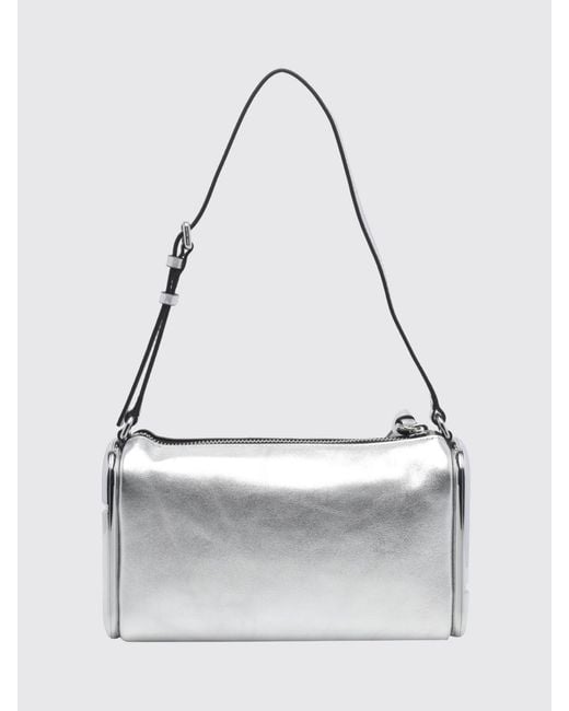Marc Jacobs White The Scene Small Laminated Leather Shoulder Bag With Double J Logo