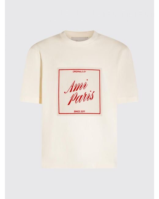 AMI Natural Cotton T-Shirt With Logo for men