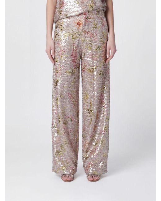 Alberta Ferretti Pink Sequin Trousers