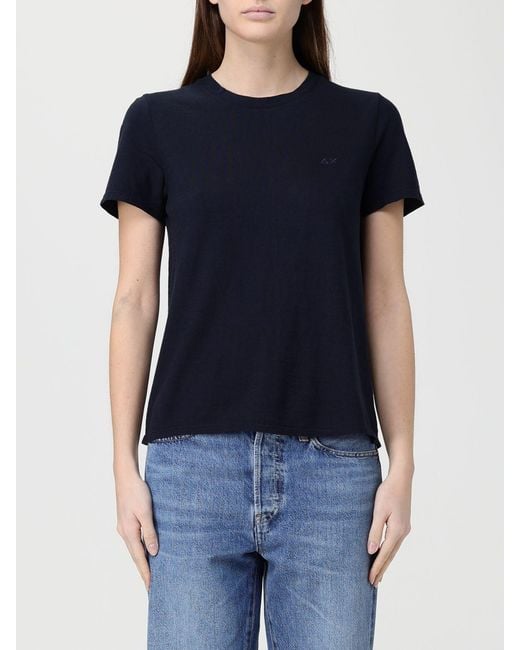 Sun 68 Blue Crew-Neck T-Shirt
