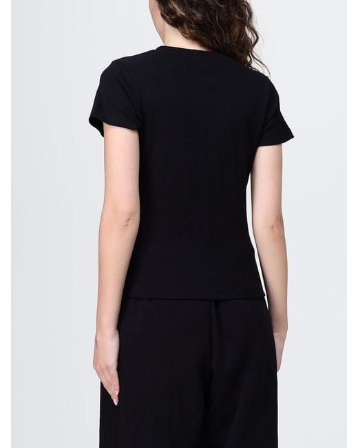 DISCLAIMER Black Slim Fit Cropped T-Shirt