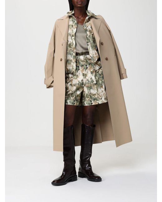 Max Mara Green Printed Cotton Shorts